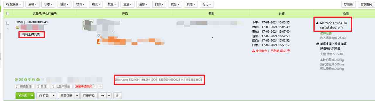 Mercdo Liver订单处理（带发票及不带发票）