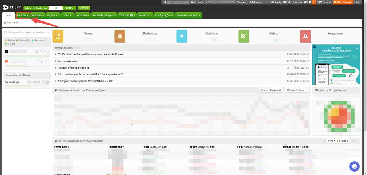 TF ERP - Sincronização dos Pedidos