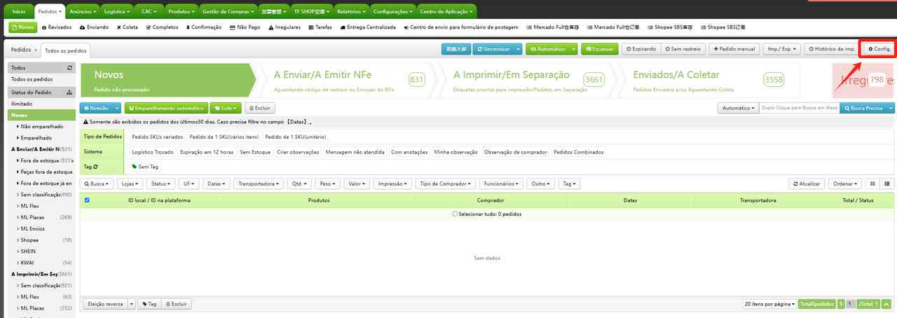 TF ERP - Sincronização dos Pedidos