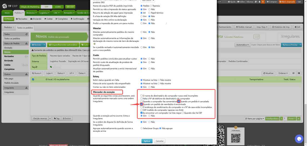 TF ERP - Sincronização dos Pedidos