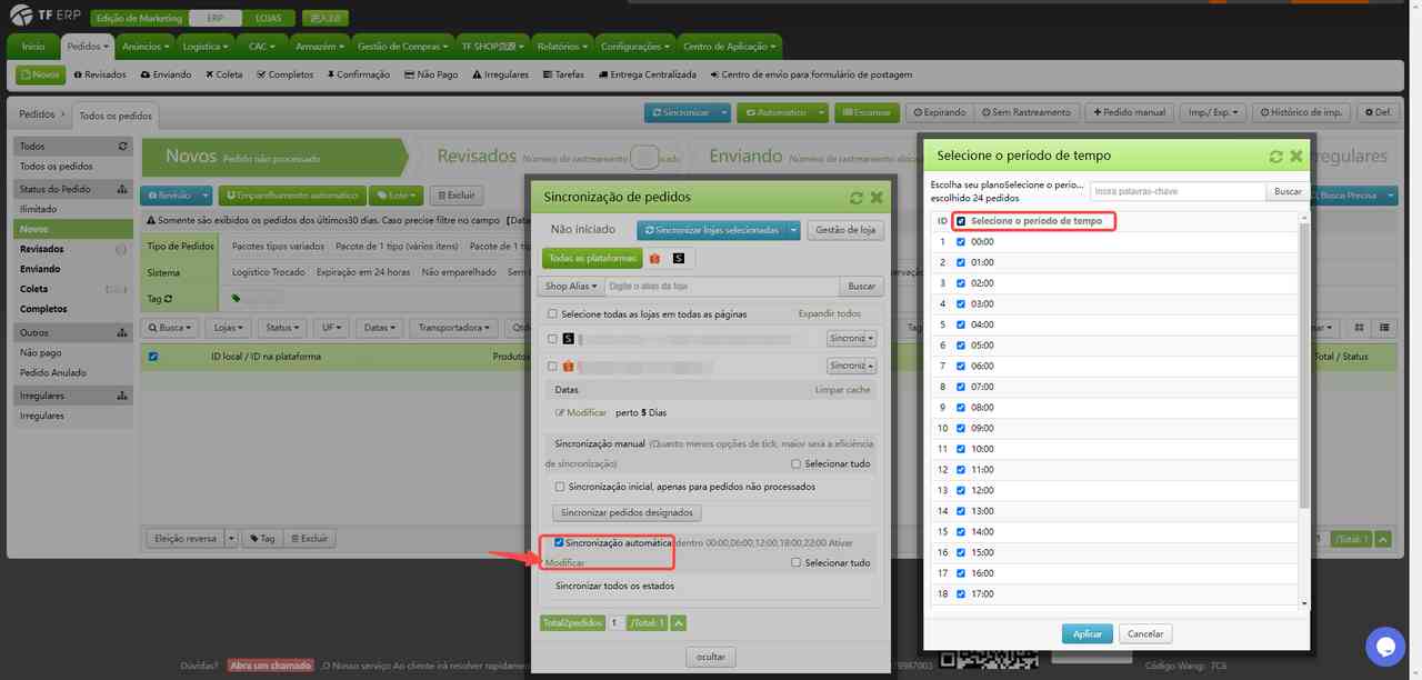 TF ERP - Sincronização dos Pedidos