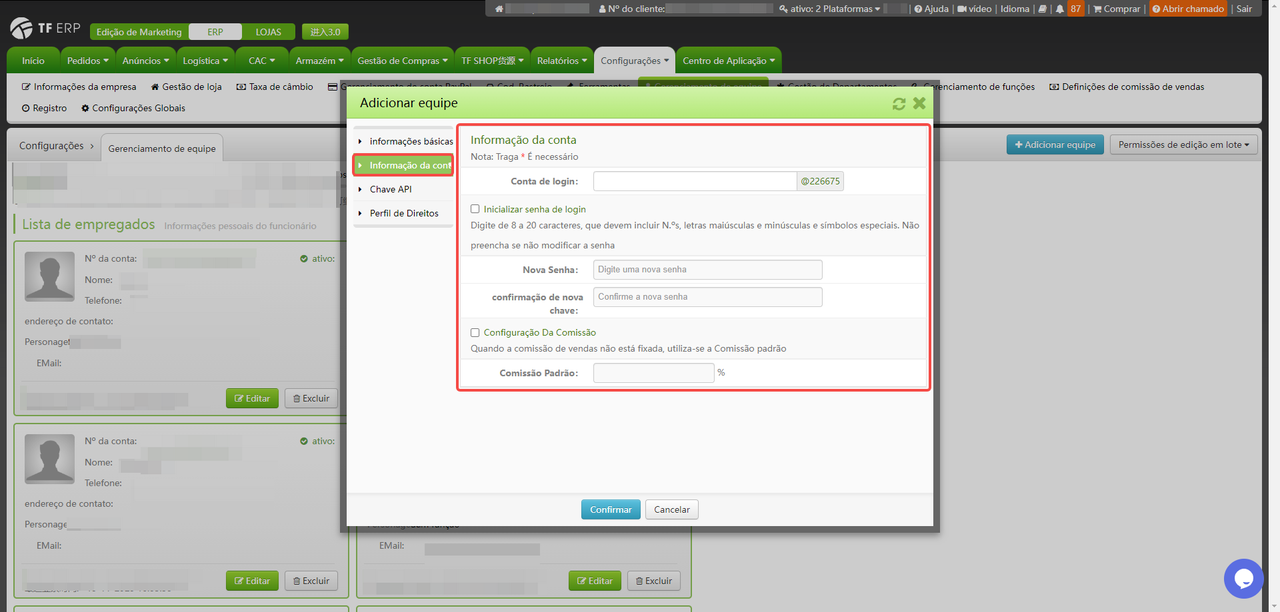 Cadastro de Funcionários