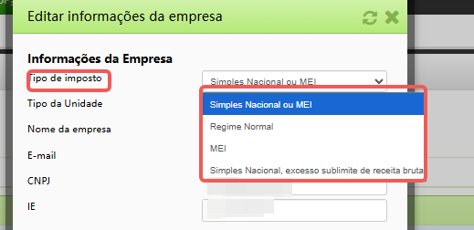 Rejeição: Código Regime Tributário do emitente diverge do cadastro na SEFAZ