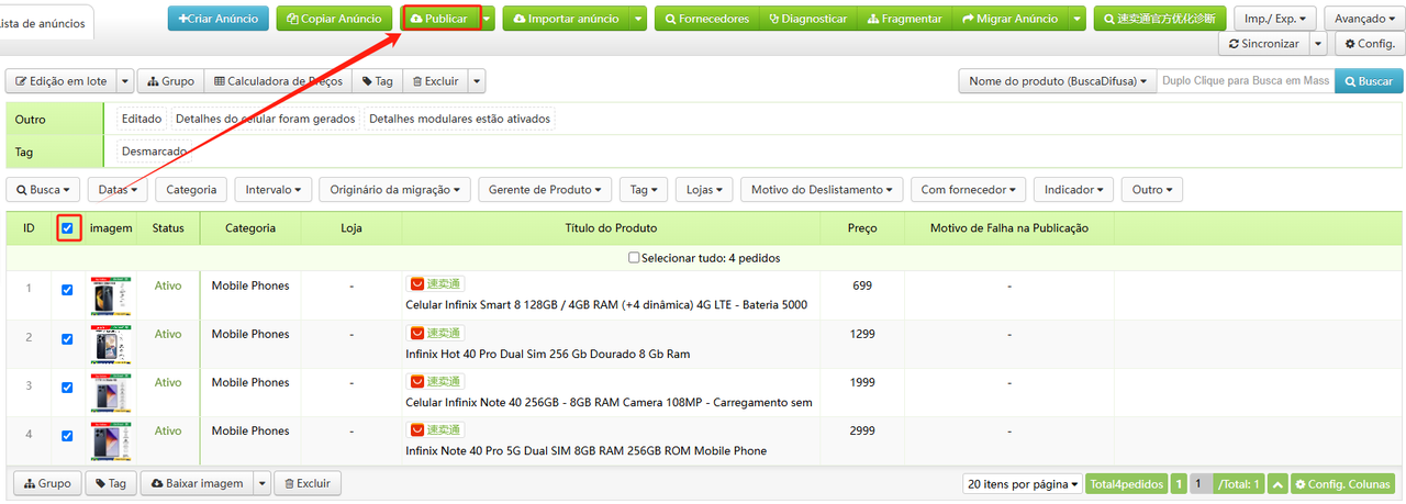 Modificação Rápida do Valor de Desconto do Produto da Aliexpress