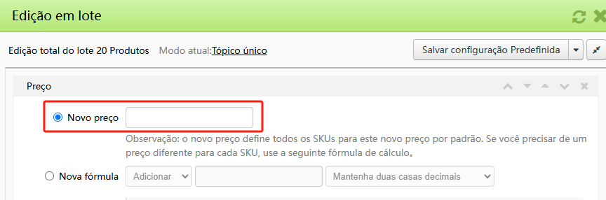 Modificação Rápida do Valor de Desconto do Produto da SHEIN