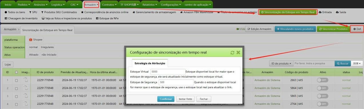 Sincronização de estoque em tempo Real Sincronização de estoque em tempo Real