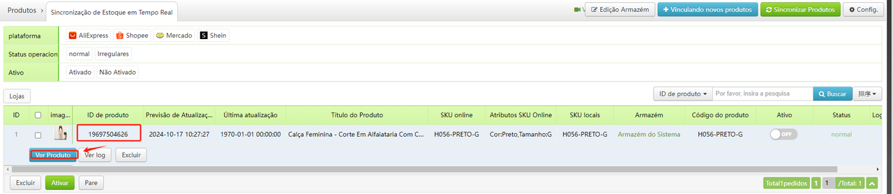 Sincronização de estoque em tempo Real Sincronização de estoque em tempo Real