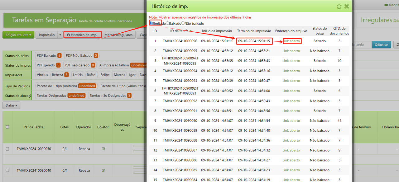 Como criar Separação por ondas
