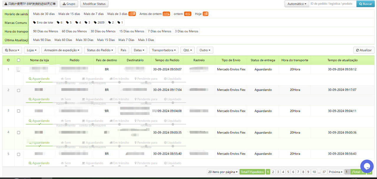 Uso do Rastreamento Logístico