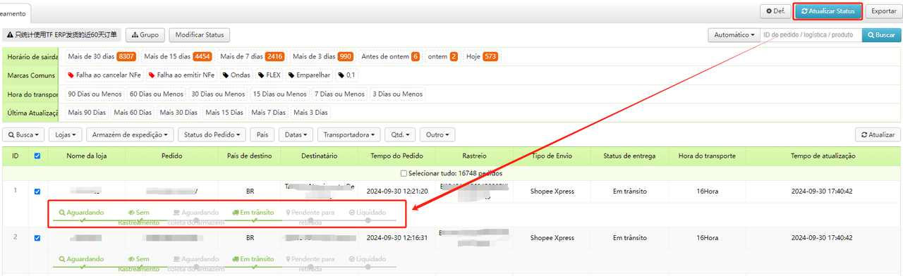 Uso do Rastreamento Logístico