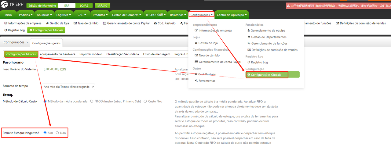 Despacho sem estoque Despacho sem estoque