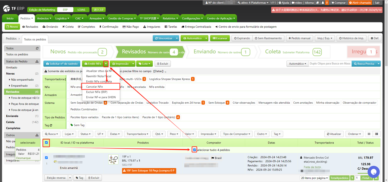 Como fazer Cancelamento de nota