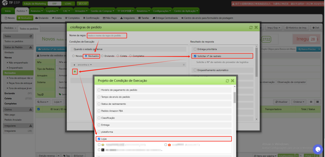 Regra automática: Código de rastreio. Regra automática: Código de rastreio.