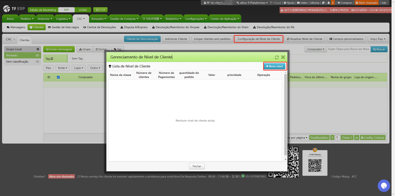 Como usar o gerenciamento de clientes