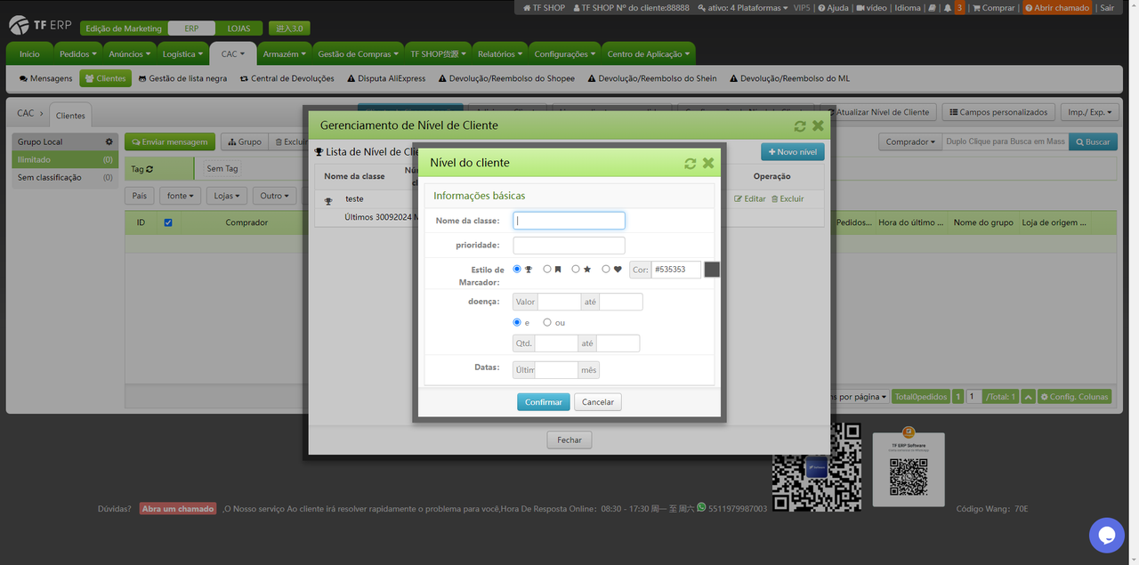 Como usar o gerenciamento de clientes