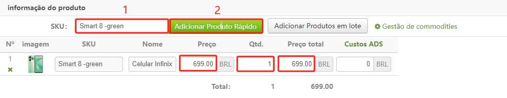 Como criar um pedido manual para emissão de nota fiscal?