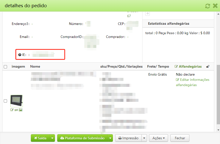 IE do destinatário não encontrado IE do destinatário não encontrado