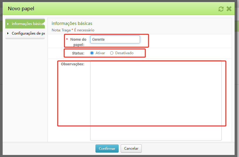 Criando e Configuração de Perfis