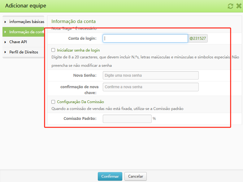 Criando e Configuração de Perfis