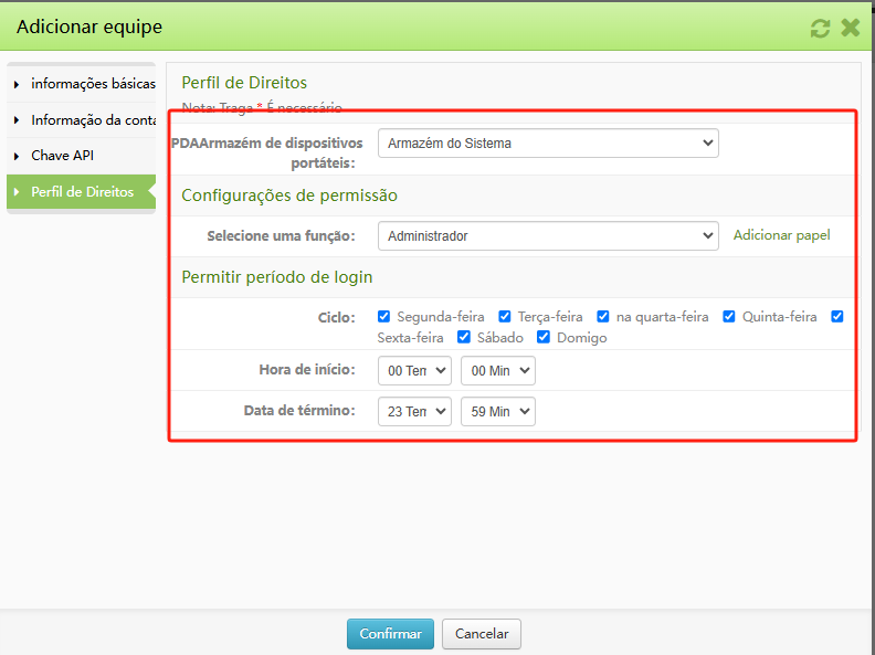 Criando e Configuração de Perfis