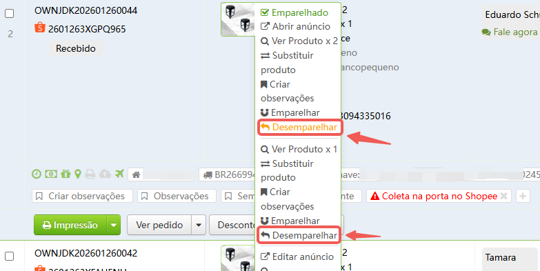 Erro de impressão - Ajuste de emparelhamento