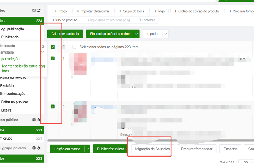 Como migrar links na nova versão do TFERP